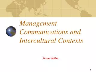 Management Communications and Intercultural Contexts
