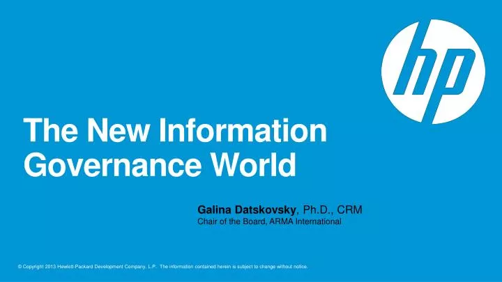 the new information governance world