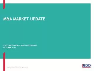 M&amp;A market update