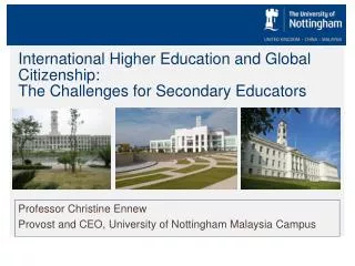 International Higher Education and Global Citizenship: The Challenges for Secondary Educators