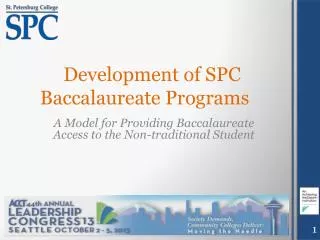 Development of SPC Baccalaureate Programs