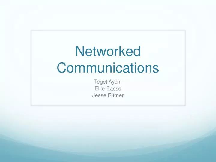 networked communications
