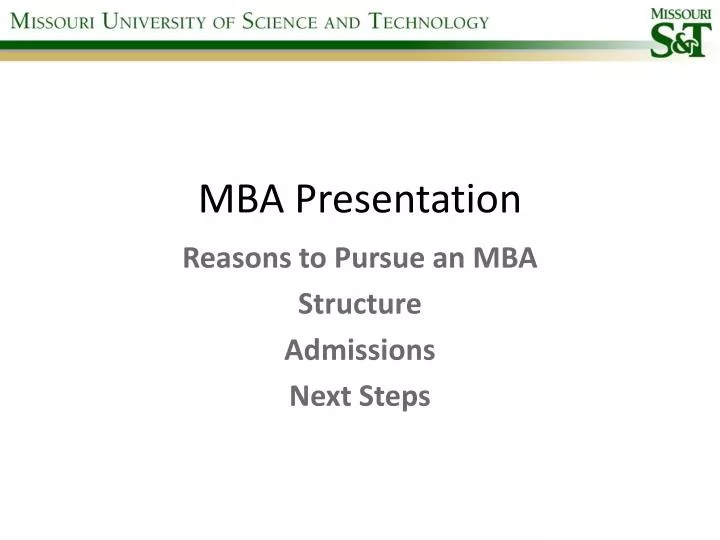 mba presentation