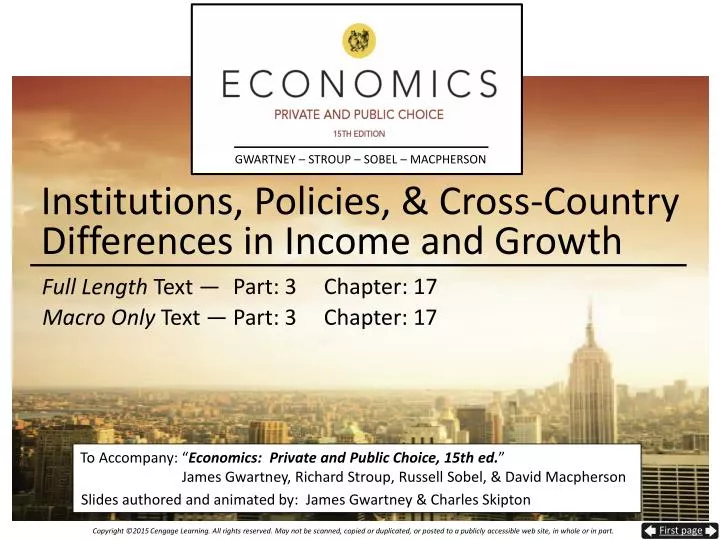institutions policies cross country differences in income and growth