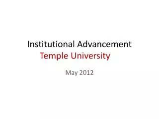 Institutional Advancement Temple University