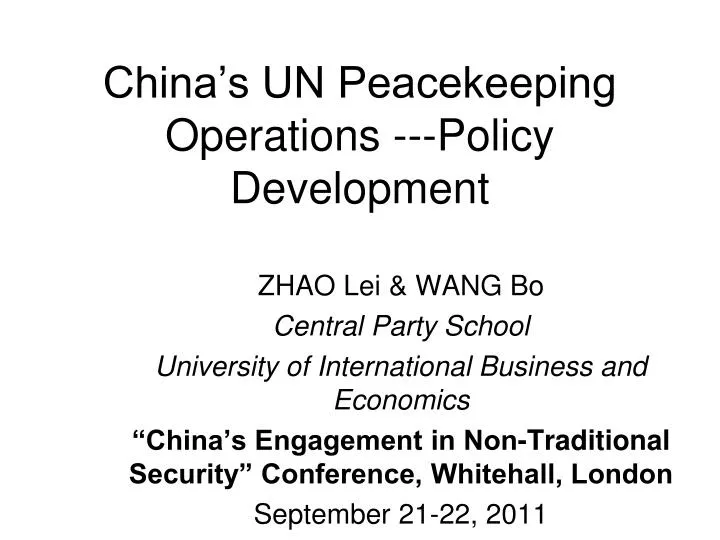 china s un peacekeeping operations policy development
