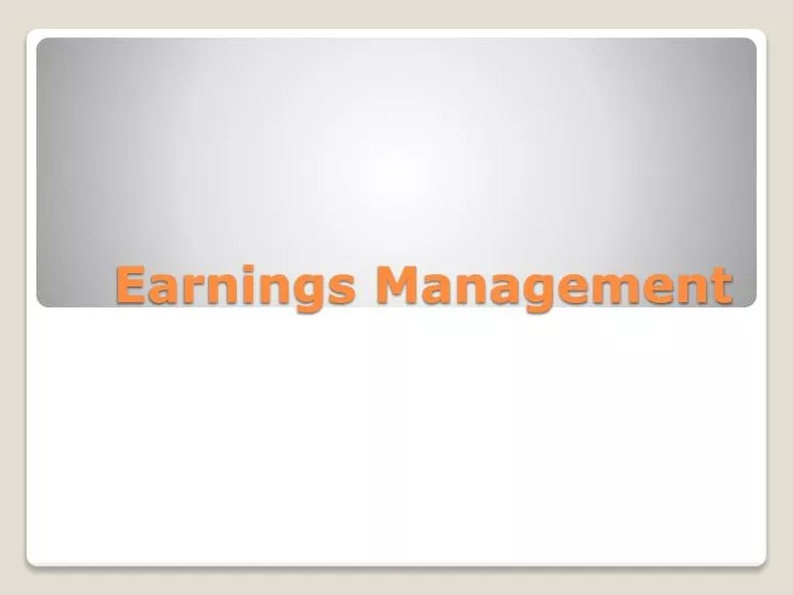 earnings management