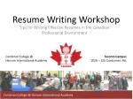 Resume Writing Workshop - slide 1