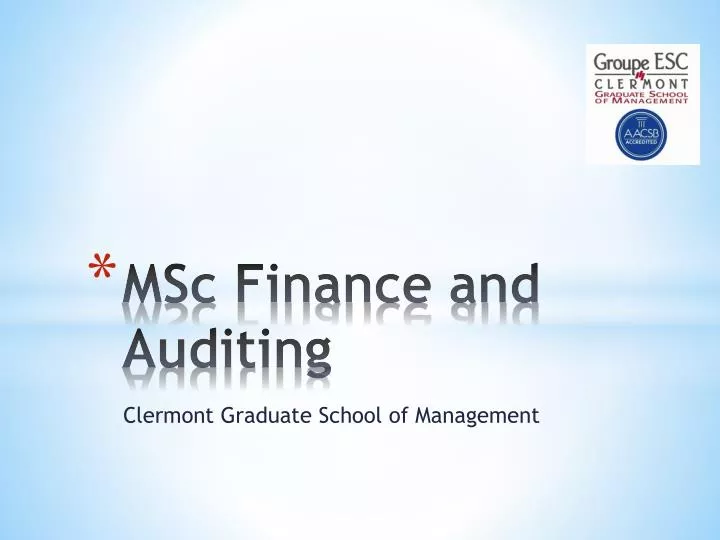 msc finance and auditing