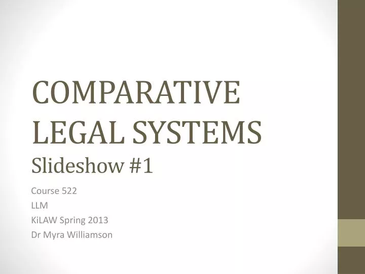 comparative legal systems slideshow 1