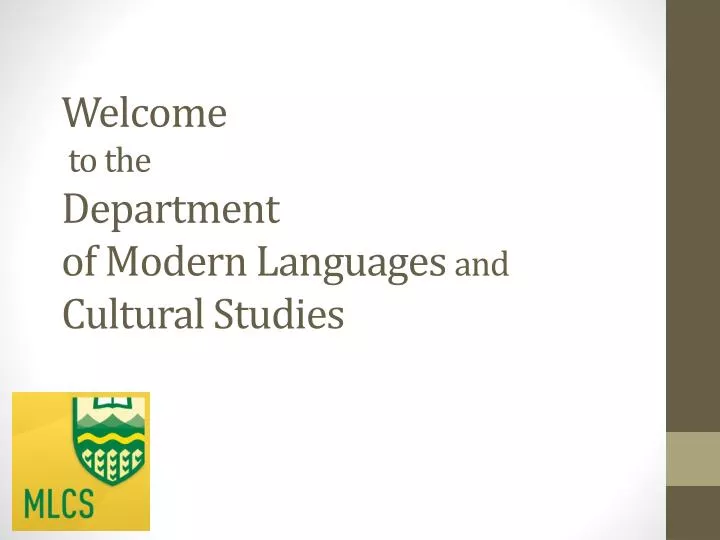 welcome to the department of modern languages and cultural studies