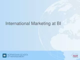 International Marketing at BI