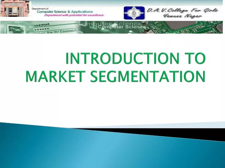 introduction to market segmentation