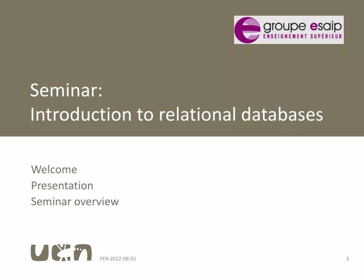 seminar introduction to relational databases