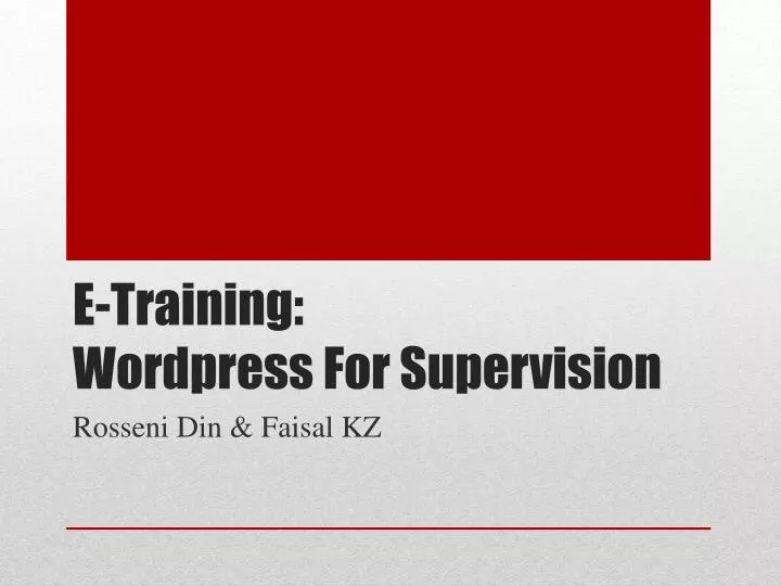 e training wordpress for supervision