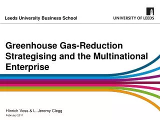 Greenhouse Gas-Reduction Strategising and the Multinational Enterprise