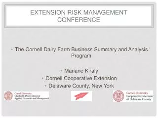 Extension Risk Management conference