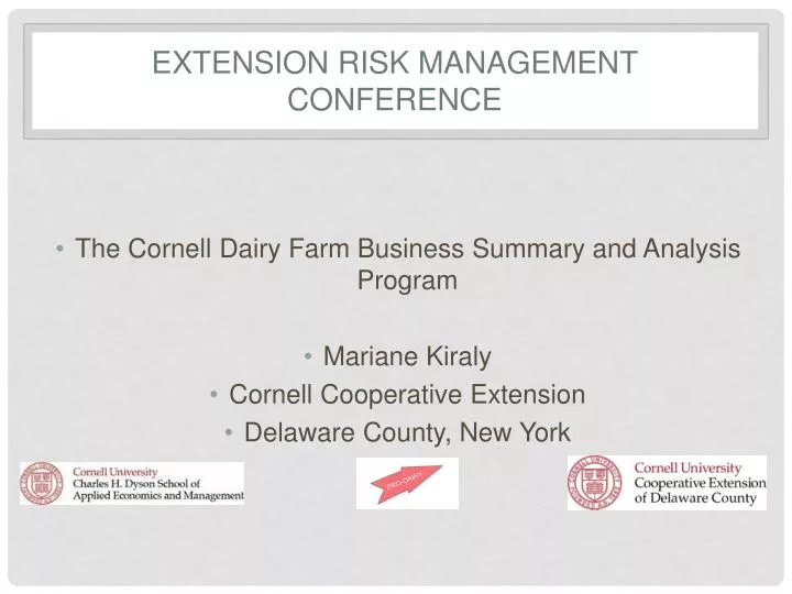 extension risk management conference