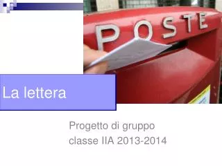 progetto di gruppo classe iia 2013 2014