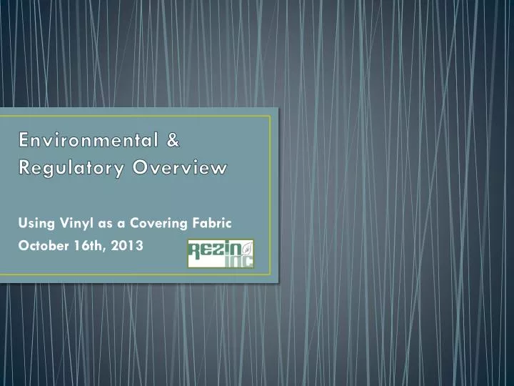environmental regulatory overview