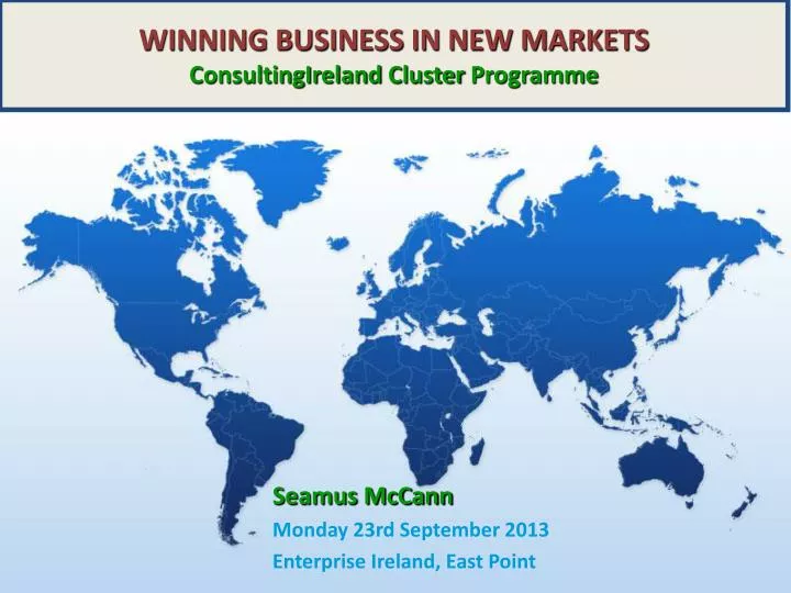 winning business in new markets consultingireland cluster programme