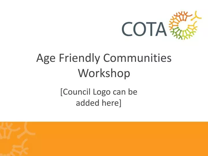 age friendly communities workshop