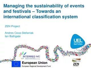 Managing the sustainability of events and festivals – Towards an international classification system