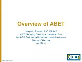 Overview of ABET