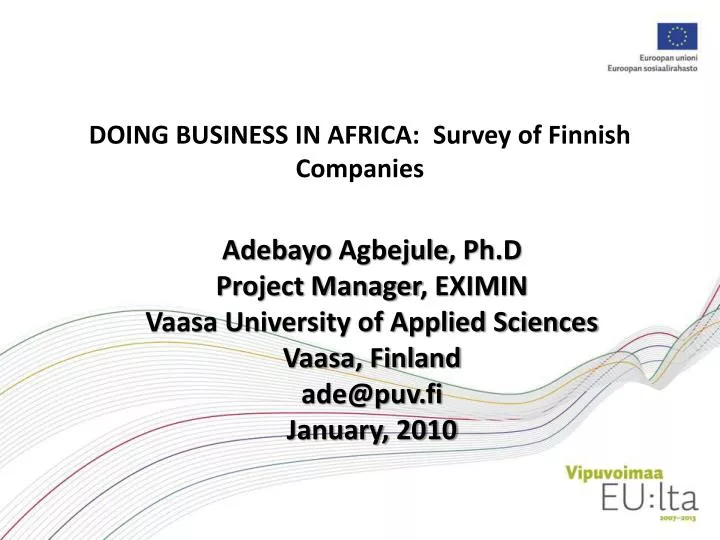 doing business in africa survey of finnish companies