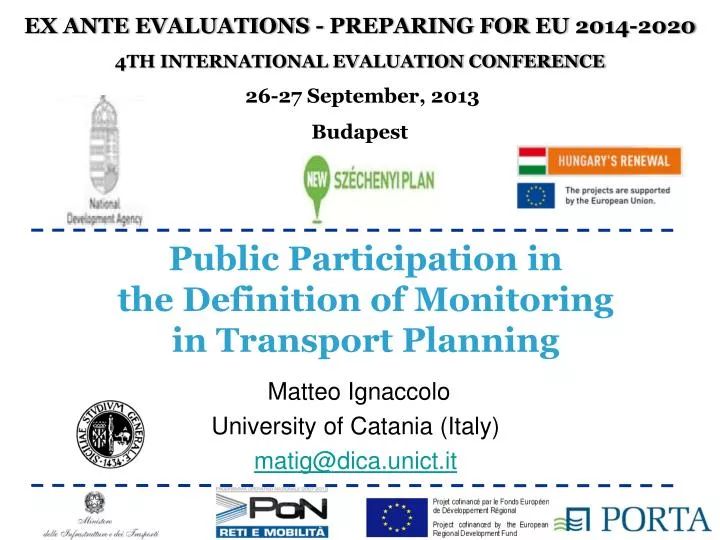 public participation in the definition of monitoring in transport planning