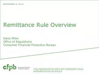Remittance Rule Overview