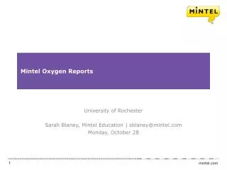 Mintel Oxygen Reports