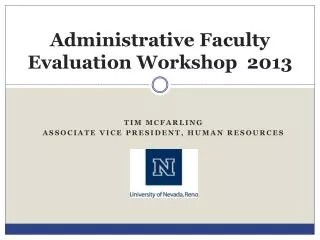 Administrative Faculty Evaluation Workshop 2013