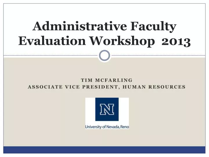 administrative faculty evaluation workshop 2013