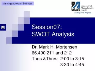 Session07: SWOT Analysis