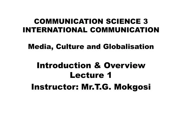 communication science 3 international communication