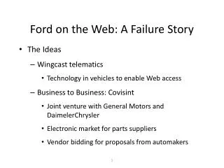 Ford on the Web: A Failure Story