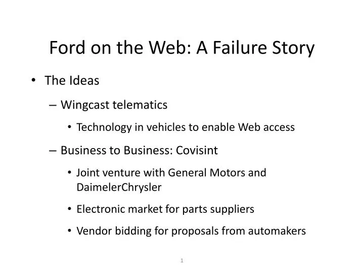 ford on the web a failure story