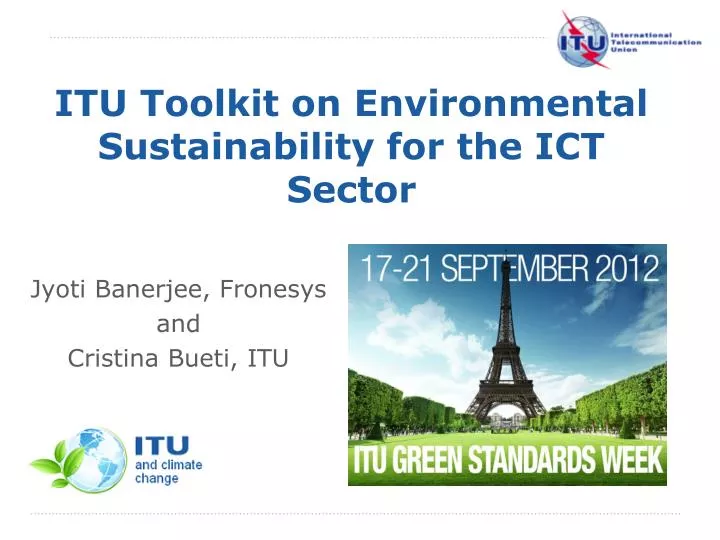 itu toolkit on environmental sustainability for the ict sector