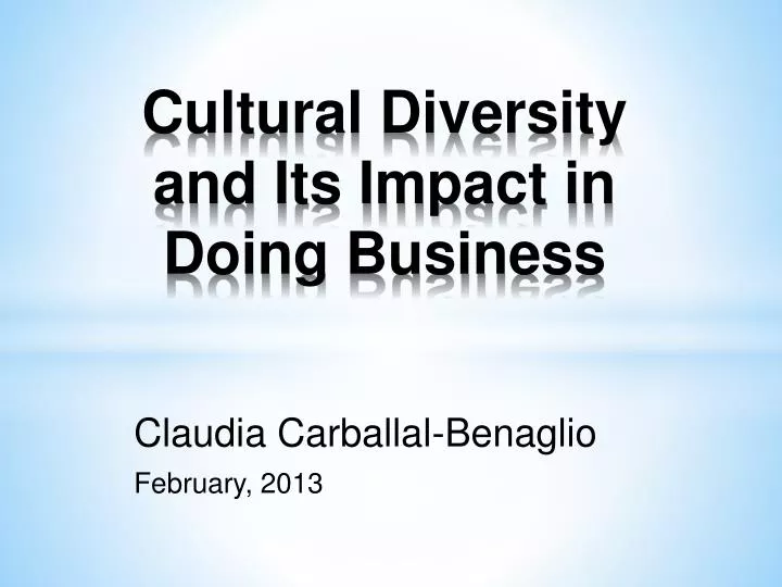cultural diversity and its impact in doing business