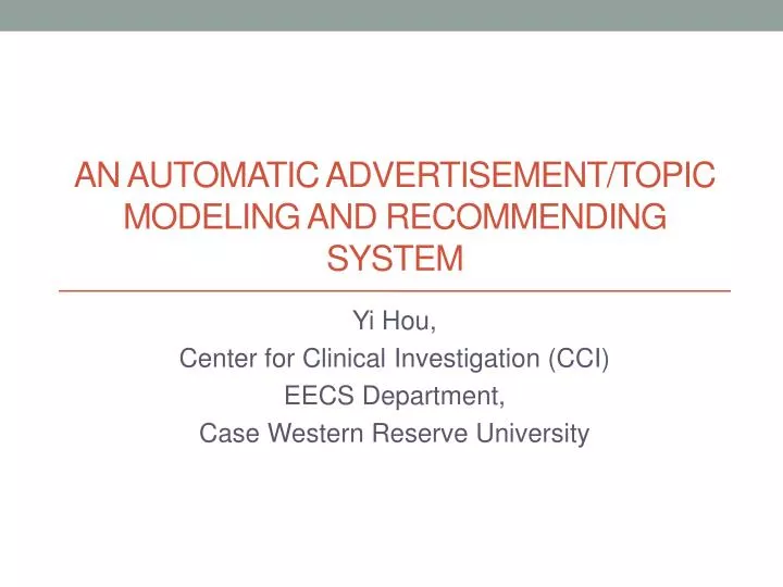 an automatic advertisement topic modeling and recommending system