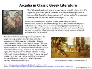 Arcadia in Classic Greek Literature