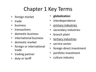 Chapter 1 Key Terms
