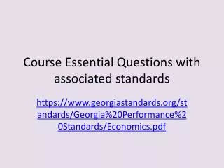 Course Essential Questions with associated standards