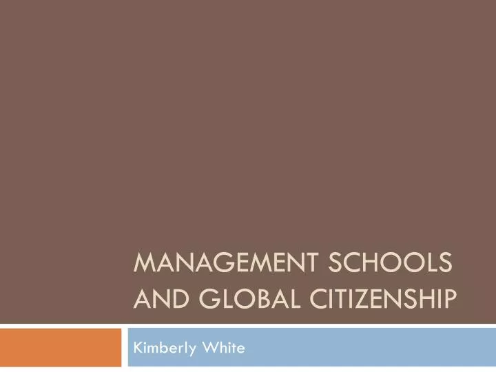 management schools and global citizenship