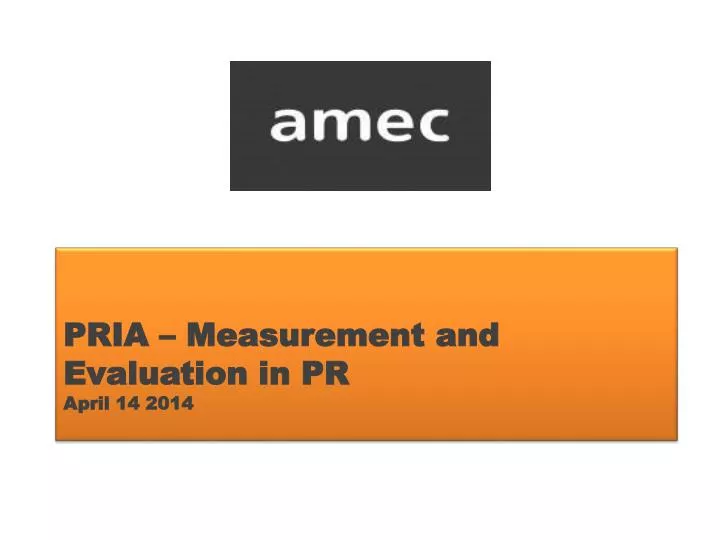 pria measurement and evaluation in pr april 14 2014