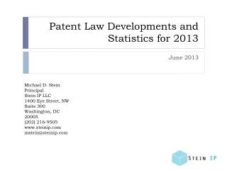 patent law developments and statistics for 2013