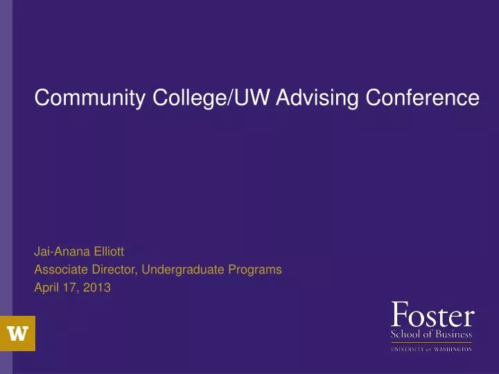 community college uw advising conference