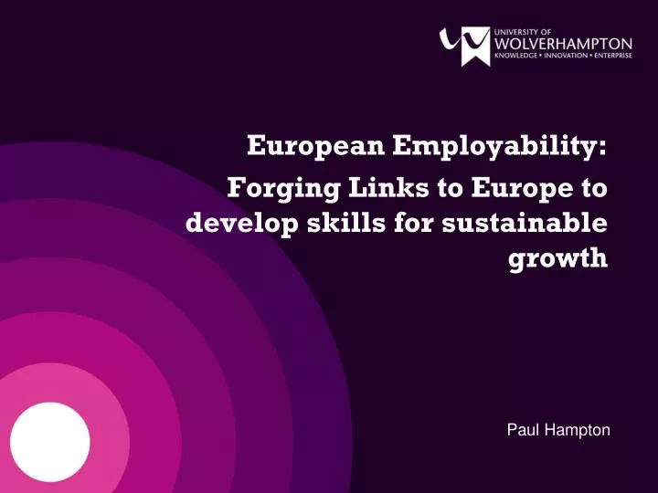 european employability forging links to europe to develop skills for sustainable growth