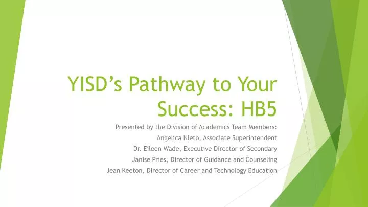 yisd s pathway to your success hb5